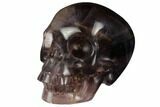 Realistic, Carved, Banded Purple Fluorite Skull #151021-2